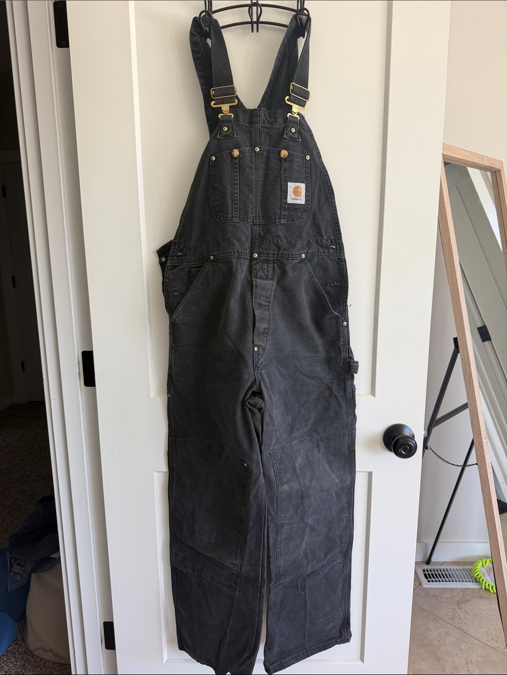Carhartt Men's Black Workwear Duck Bib Overalls